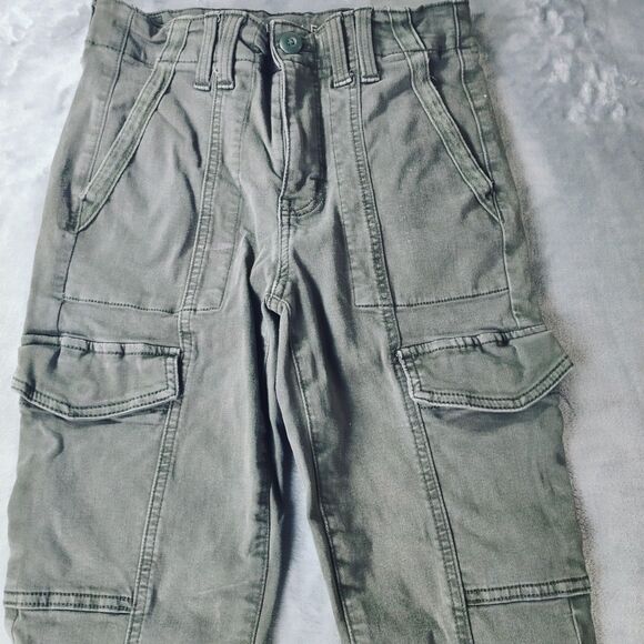 American Eagle Next Level Stretch High Rise Leggings Womes 6 Grey Cargo Gorpcore - Picture 2 of 10